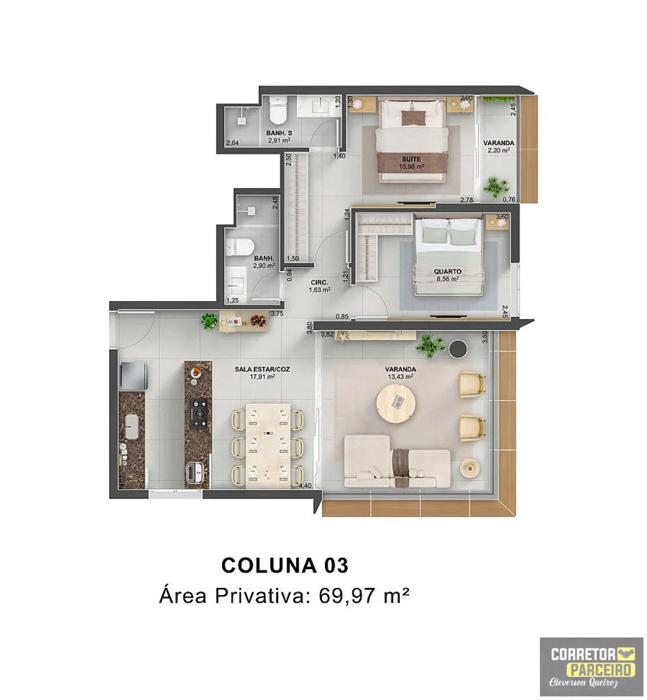 Apartamento, 2 quartos, 70 m² - Foto 1