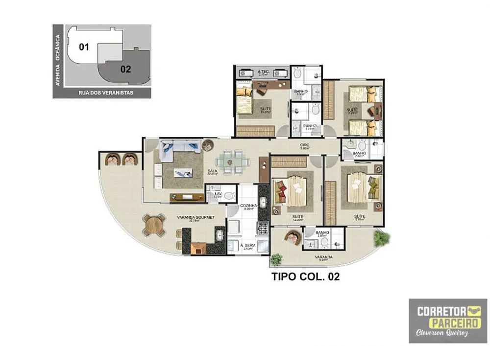Apartamento, 4 quartos, 137 m² - Foto 1