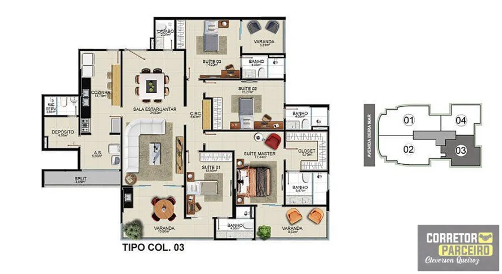 Apartamento, 4 quartos, 206 m² - Foto 1