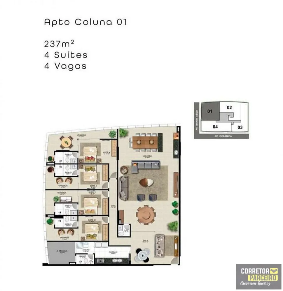 Apartamento, 4 quartos, 237 m² - Foto 1