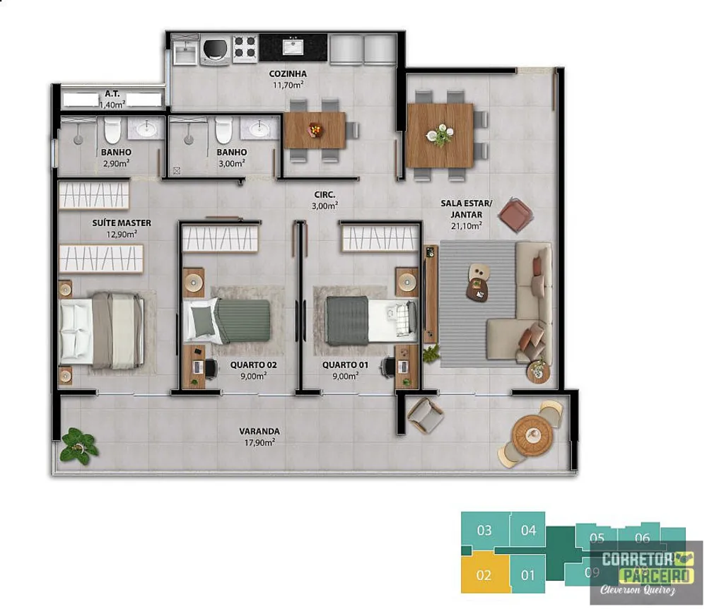 Apartamento, 3 quartos, 102 m² - Foto 6