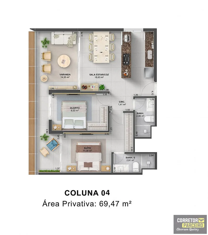 Apartamento, 2 quartos, 70 m² - Foto 3