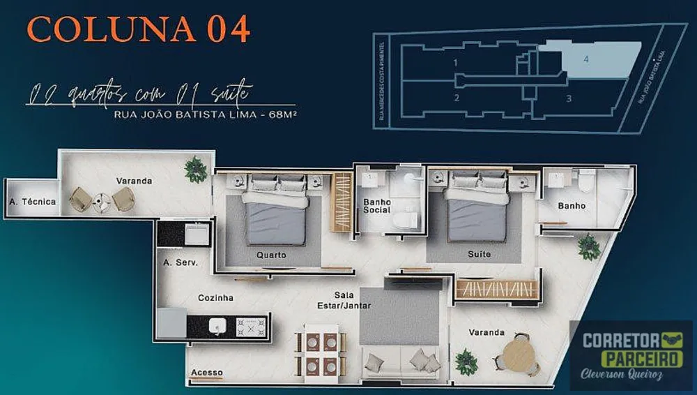 Apartamento, 2 quartos, 68 m² - Foto 1