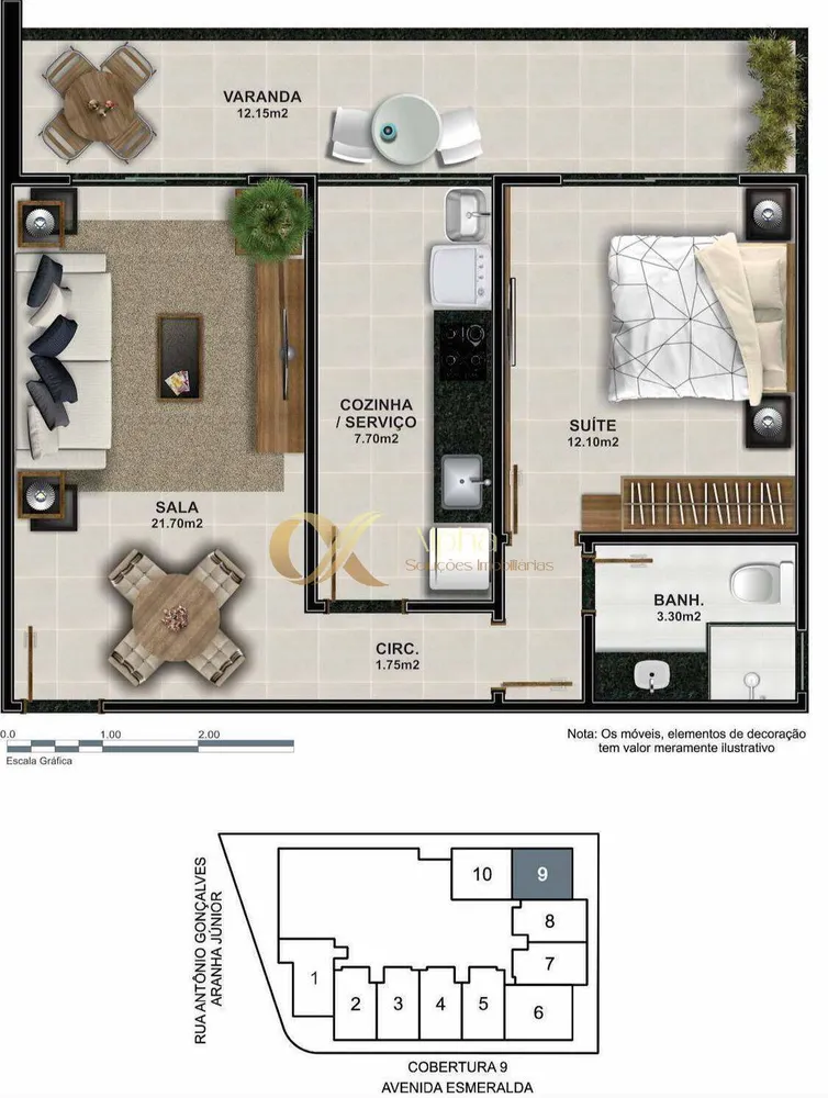 Cobertura, 1 quarto, 55 m² - Foto 10