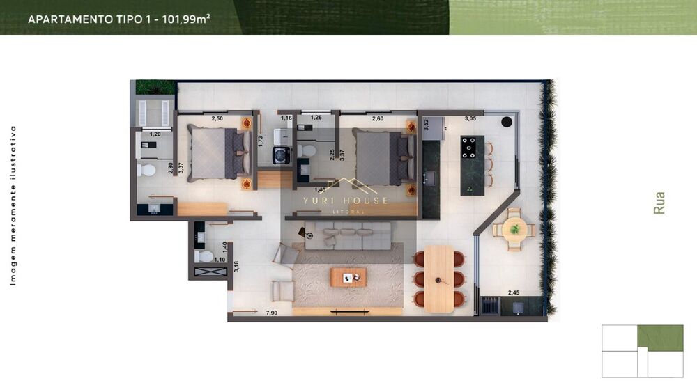 Apartamento, 2 quartos, 101 m² - Foto 1