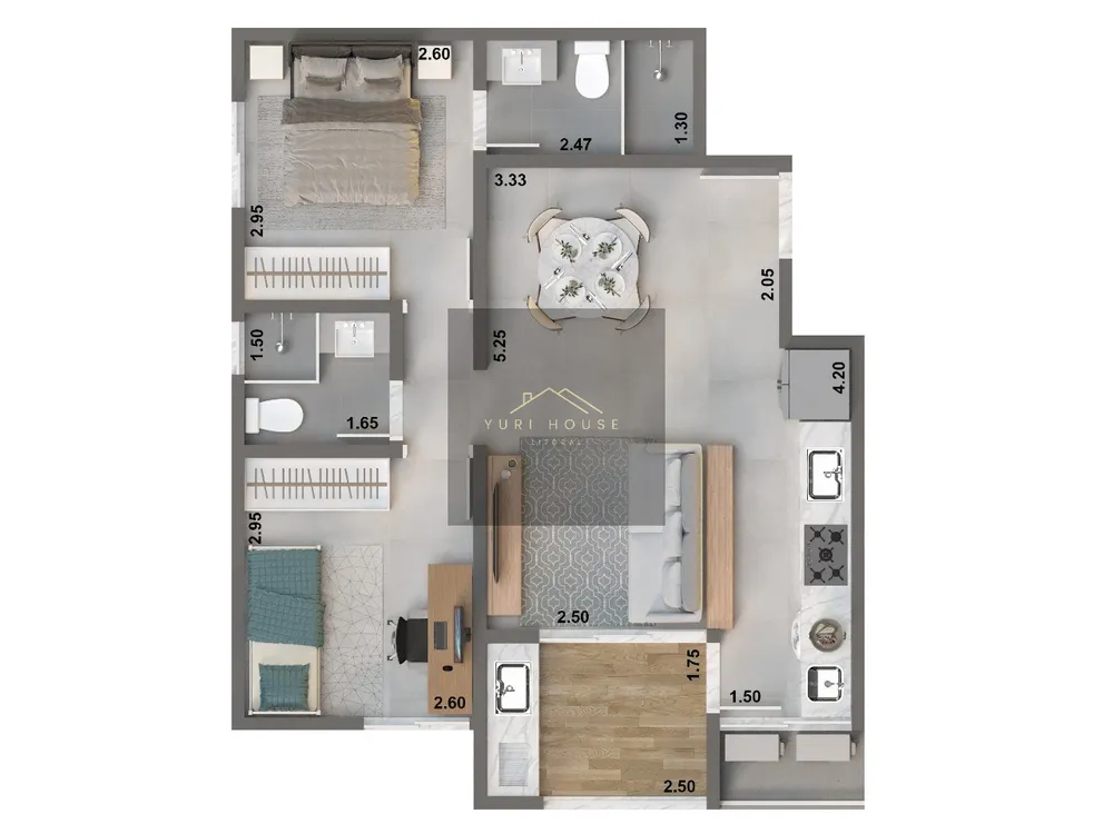 Apartamento, 2 quartos, 56 m² - Foto 3