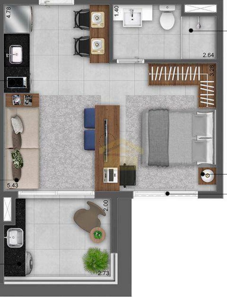 Apartamento para alugar com 1 quarto, 35m² - Foto 3