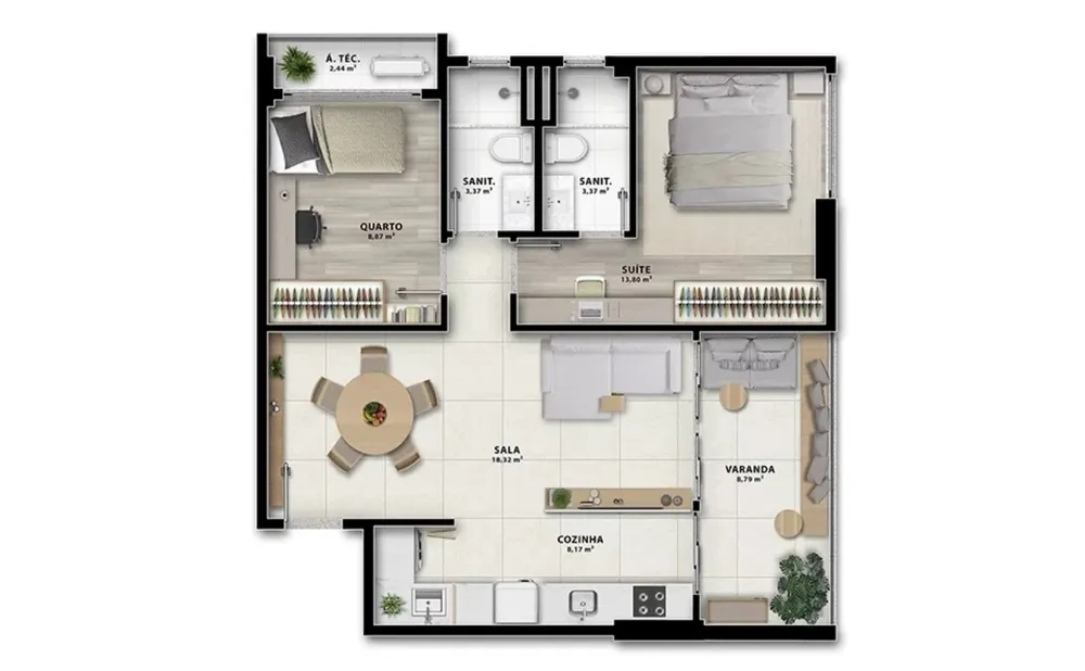 Apartamento, 2 quartos, 67 m² - Foto 11