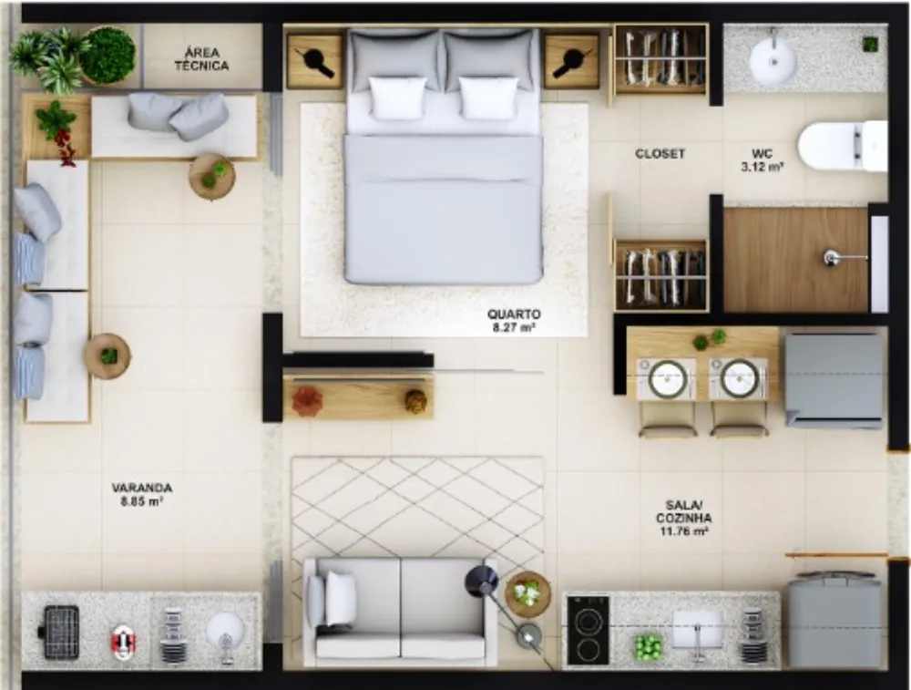Apartamento, 1 quarto, 32 m² - Foto 11