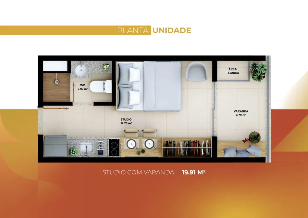 Apartamento, 1 quarto, 19 m² - Foto 7
