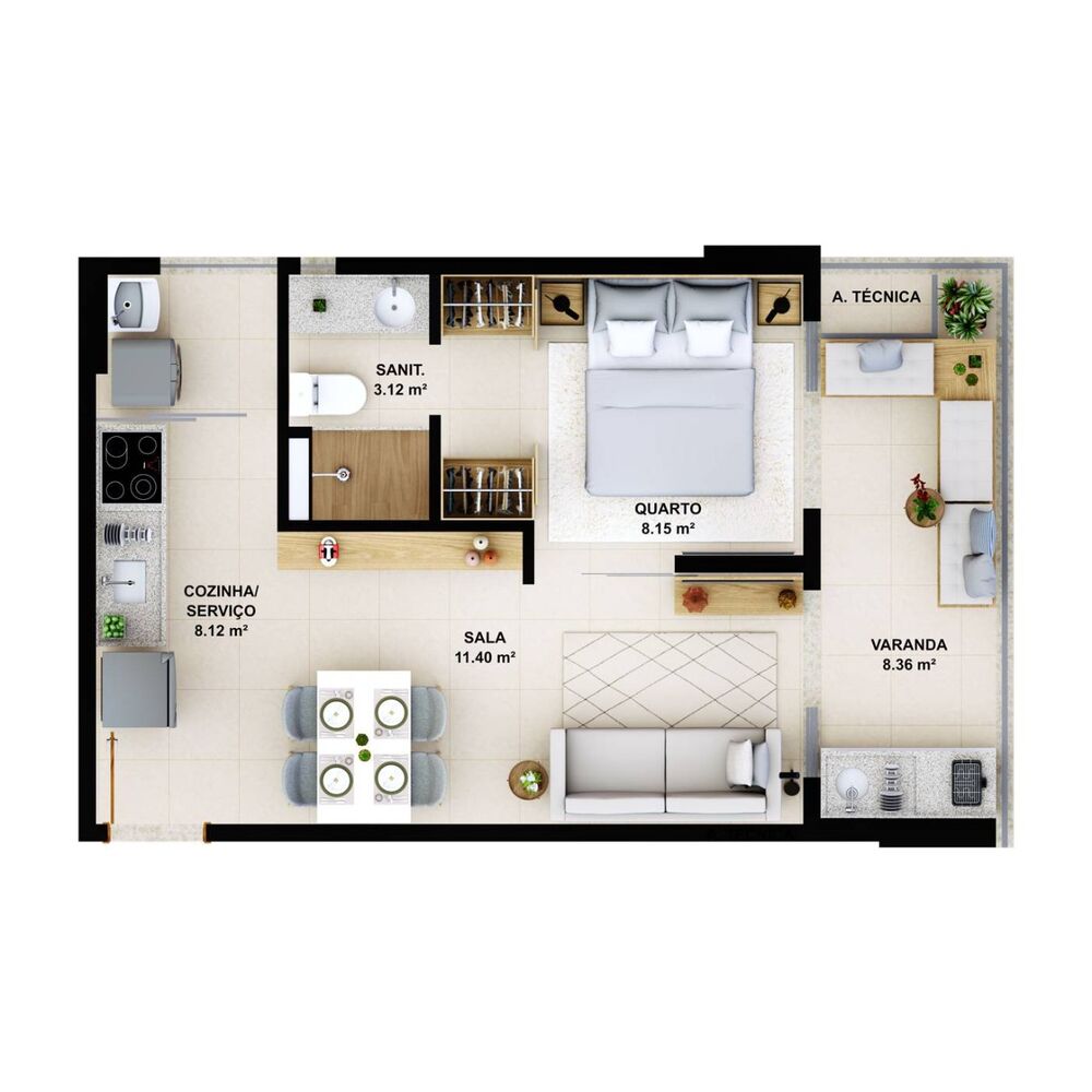 Apartamento, 1 quarto, 20 m² - Foto 10