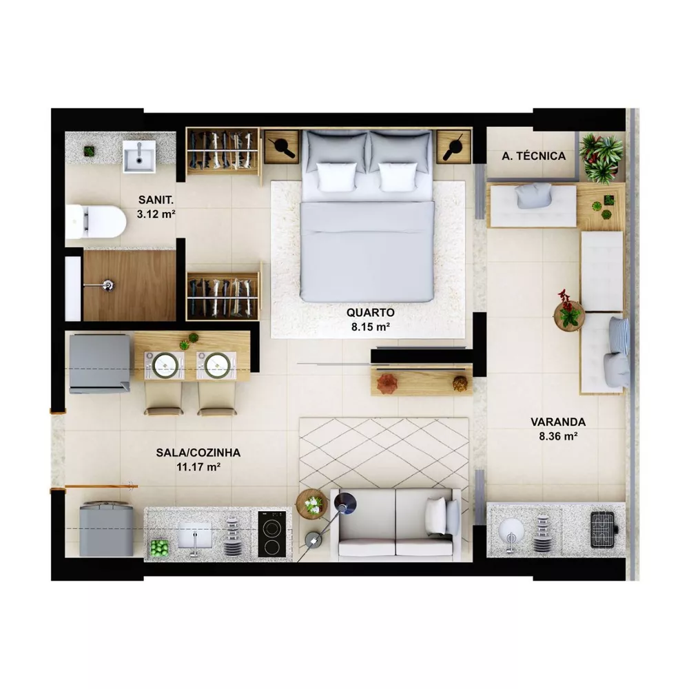 Apartamento, 2 quartos, 54 m² - Foto 8