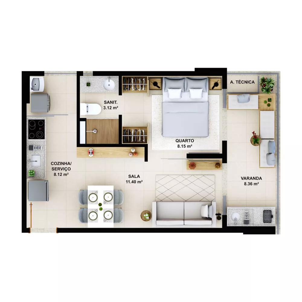 Apartamento, 2 quartos, 54 m² - Foto 6