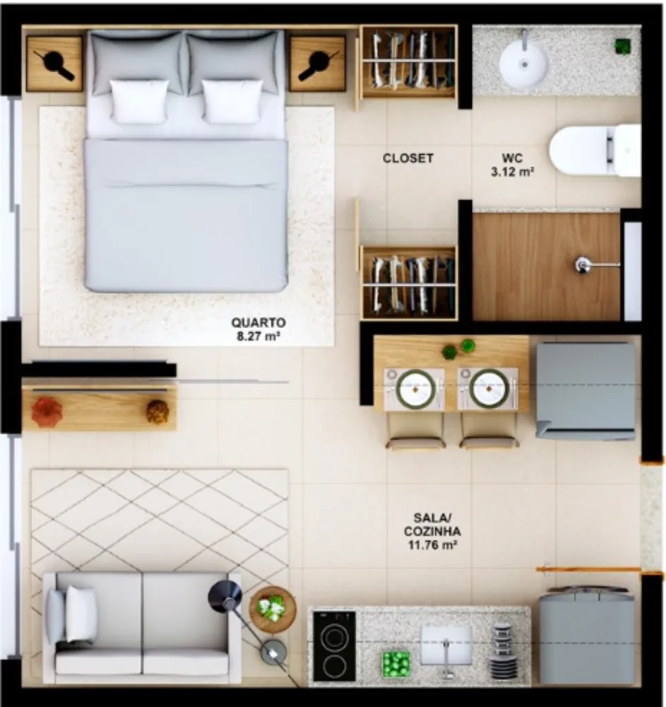 Apartamento, 1 quarto, 23 m² - Foto 7