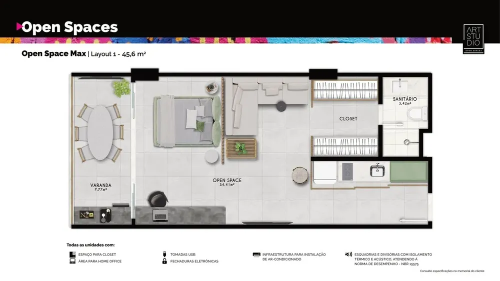 Apartamento, 1 quarto, 36 m² - Foto 12