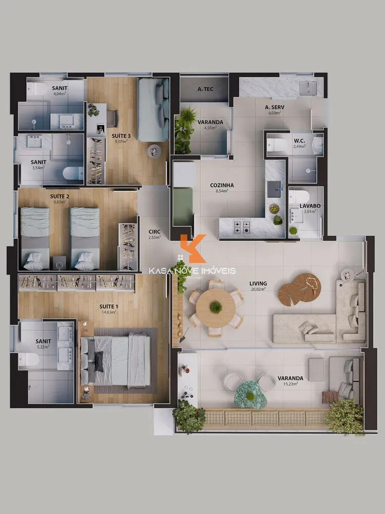 Apartamento, 3 quartos, 108 m² - Foto 2
