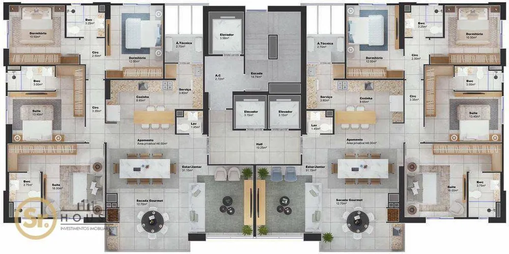 Apartamento, 4 quartos, 146 m² - Foto 2