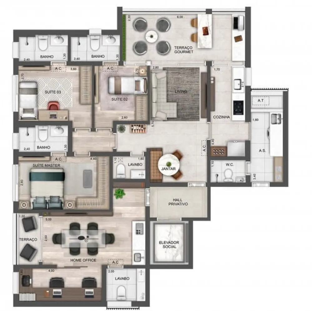 Apartamento, 1 quarto, 142 m² - Foto 3