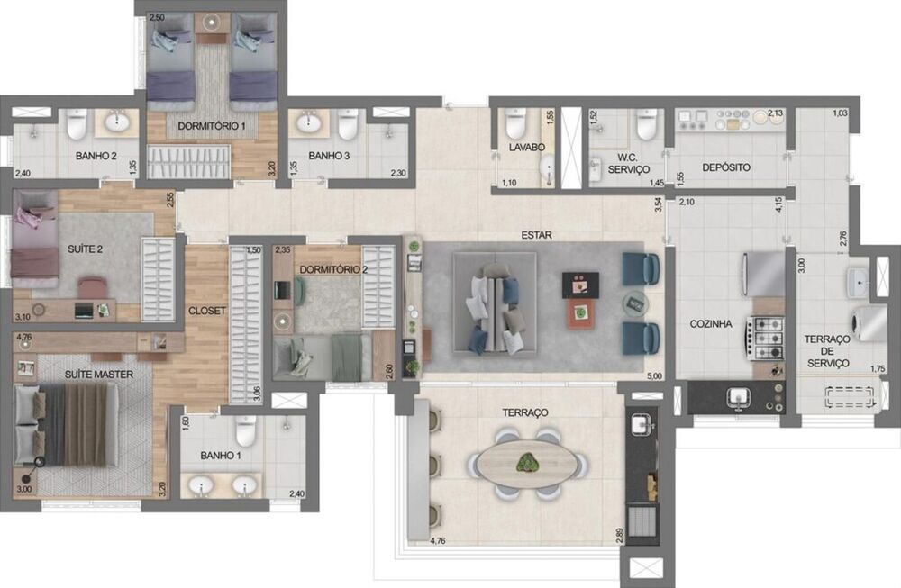 Apartamento, 4 quartos, 145 m² - Foto 1