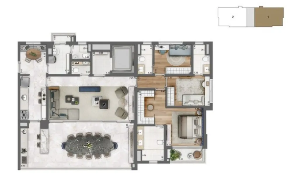Apartamento, 3 quartos, 165 m² - Foto 1