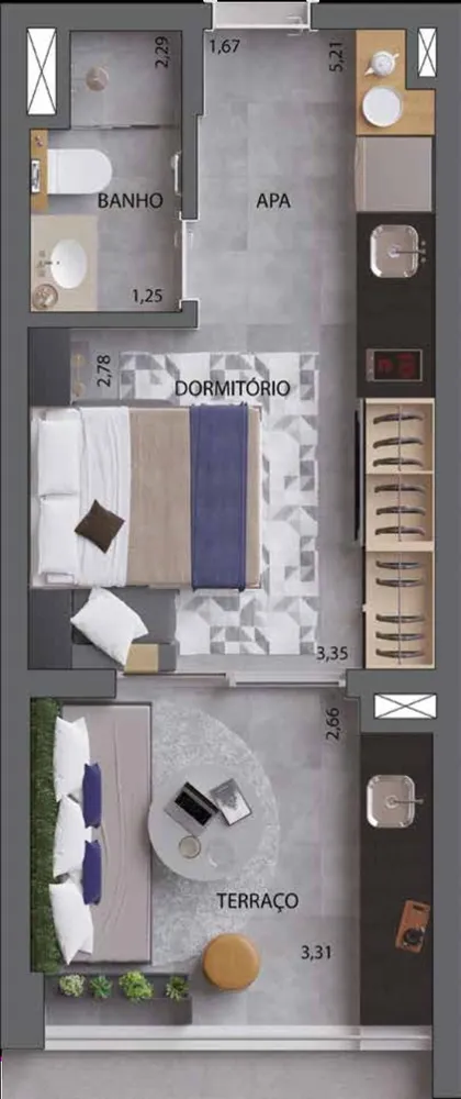 Apartamento, 1 quarto, 46 m² - Foto 18
