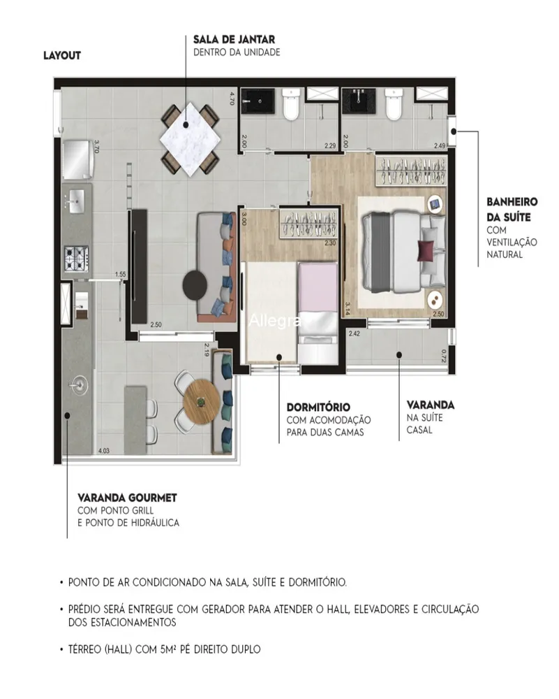 Apartamento, 2 quartos, 61 m² - Foto 2