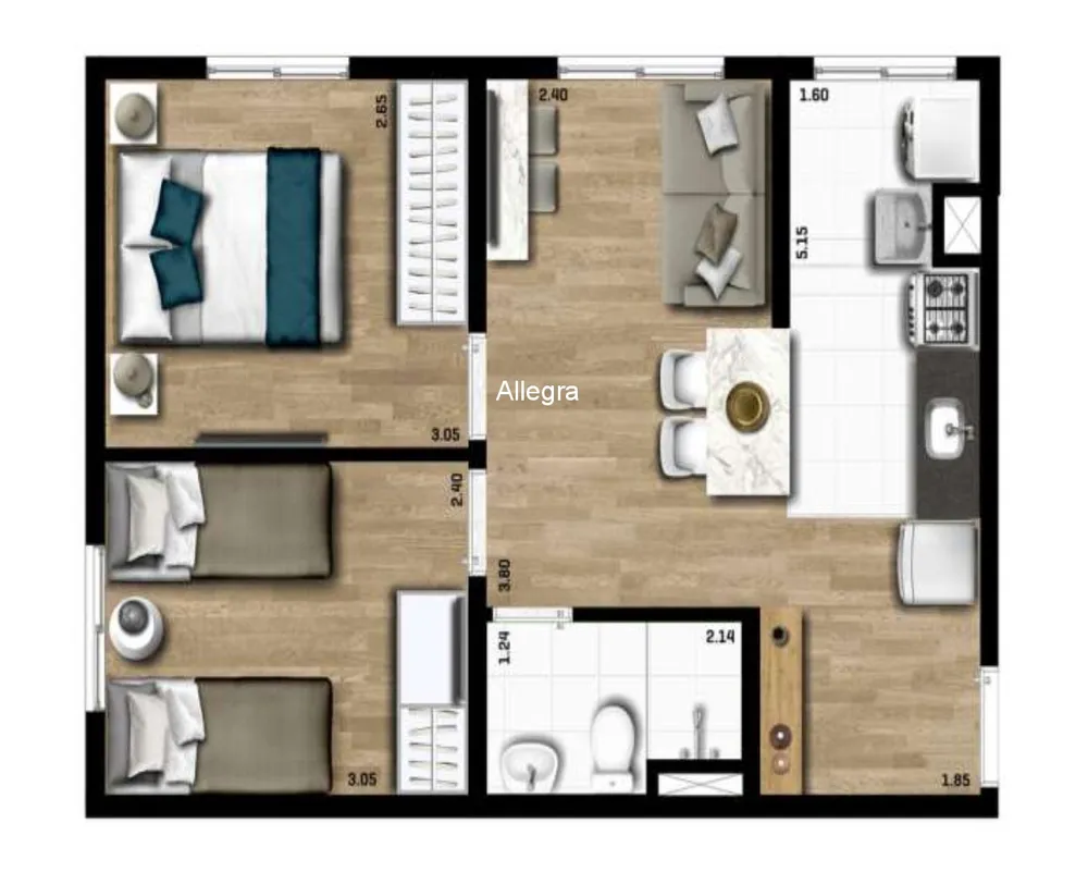 Apartamento, 2 quartos, 40 m² - Foto 2