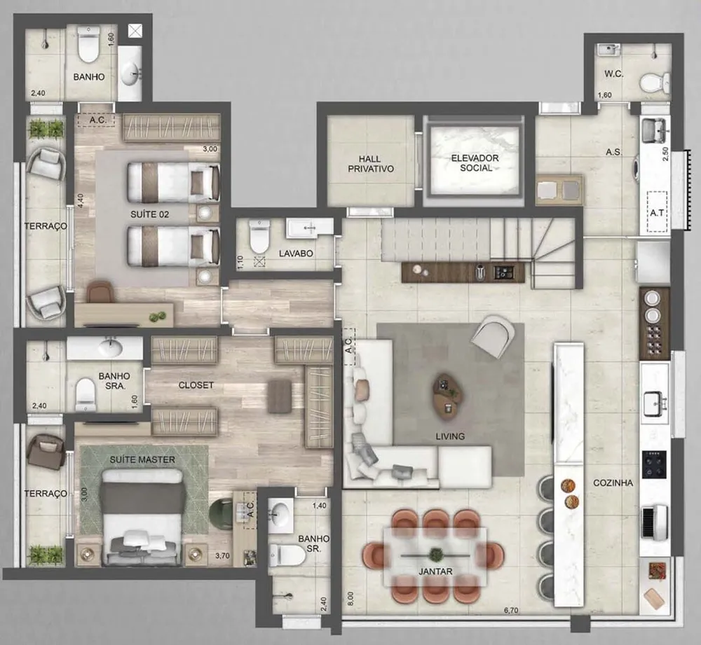 Apartamento, 3 quartos, 138 m² - Foto 7