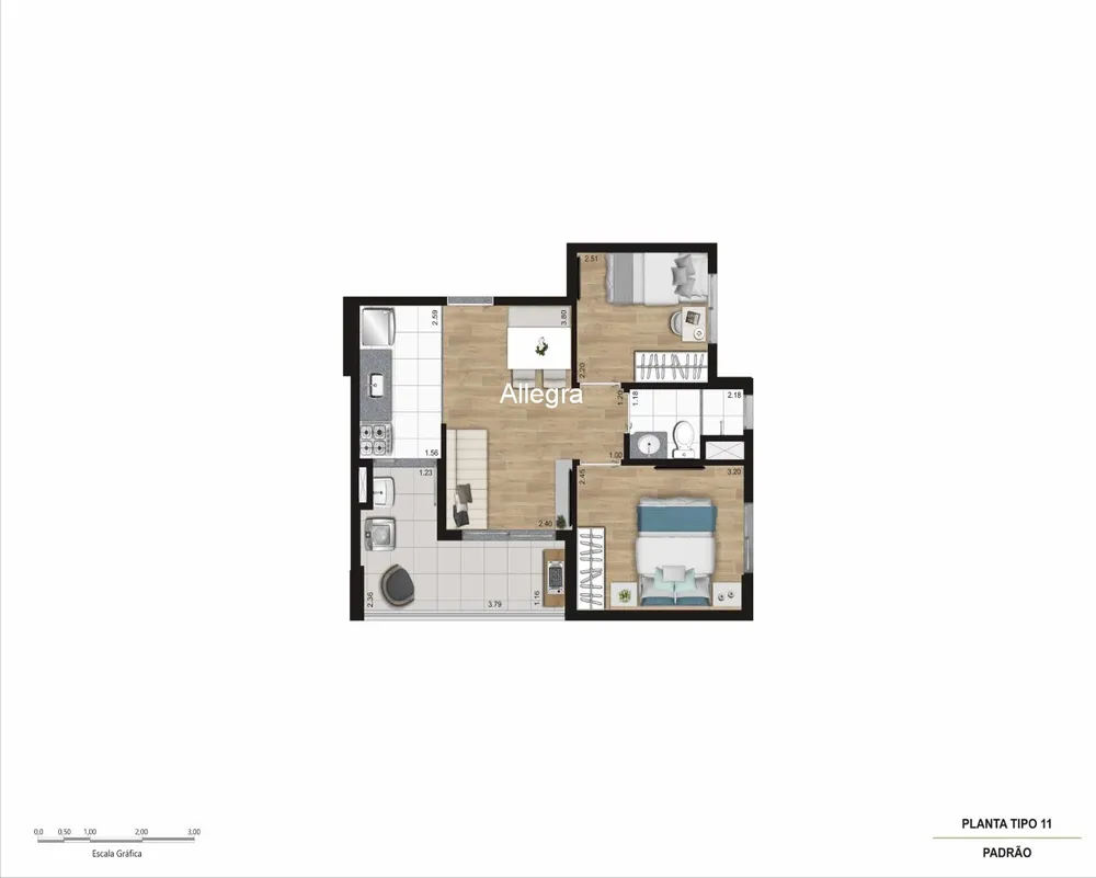 Apartamento, 2 quartos, 43 m² - Foto 12