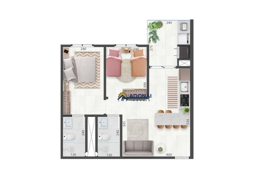 Apartamento, 2 quartos - Foto 2
