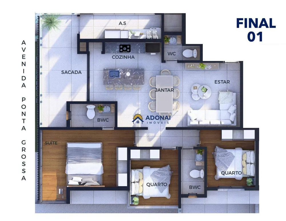 Apartamento, 3 quartos - Foto 2