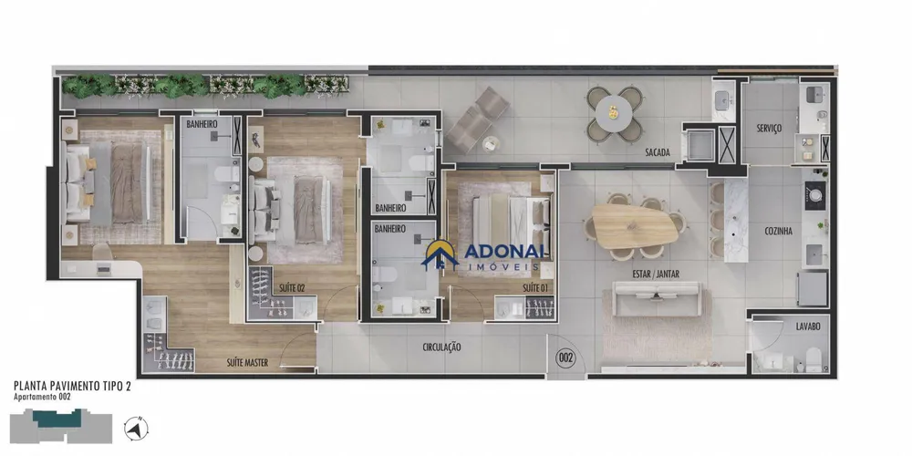 Apartamento, 3 quartos, 137 m² - Foto 2