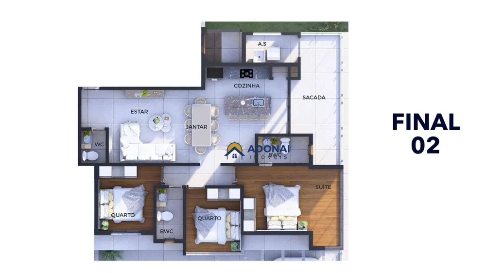 Apartamento, 3 quartos - Foto 2