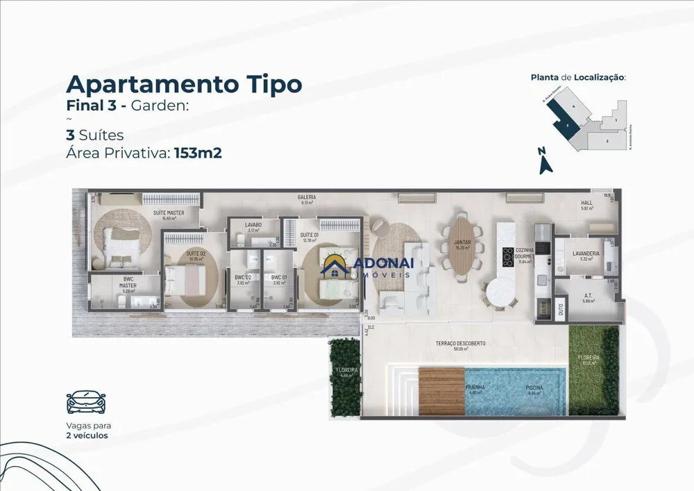 Apartamento, 3 quartos - Foto 3