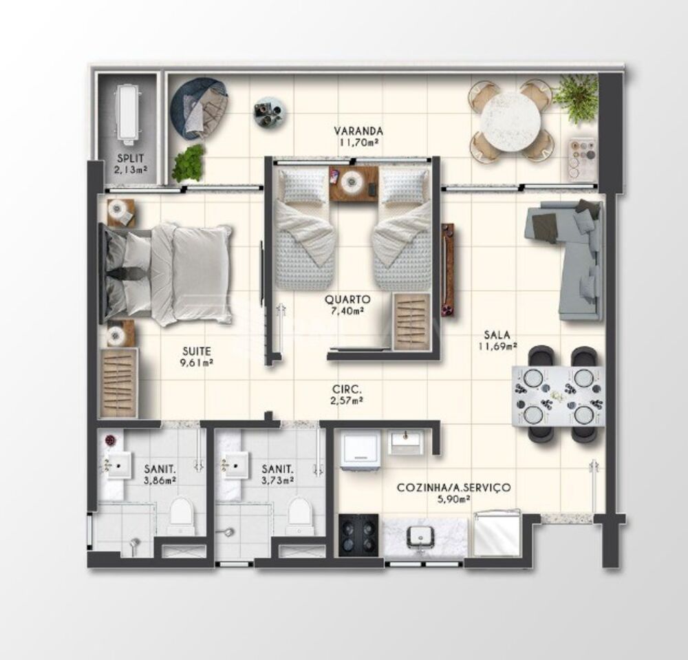 Apartamento, 2 quartos, 57 m² - Foto 4