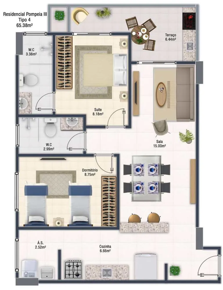 Apartamento, 1 quarto, 55 m² - Foto 10