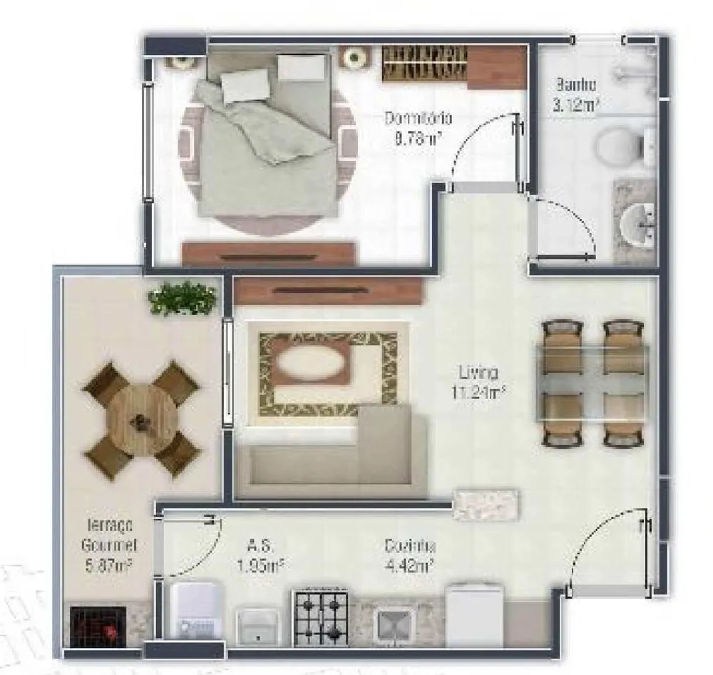 Apartamento, 1 quarto, 42 m² - Foto 8