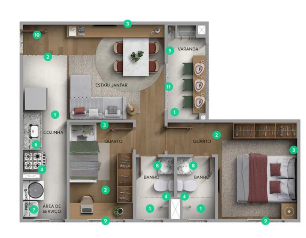 Apartamento, 2 quartos, 47 m² - Foto 9