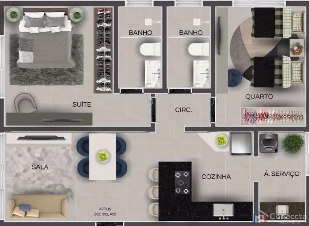 Apartamento, 2 quartos, 63 m² - Foto 2
