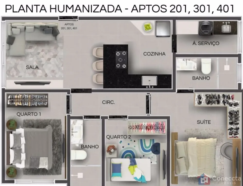 Apartamento, 2 quartos, 72 m² - Foto 2