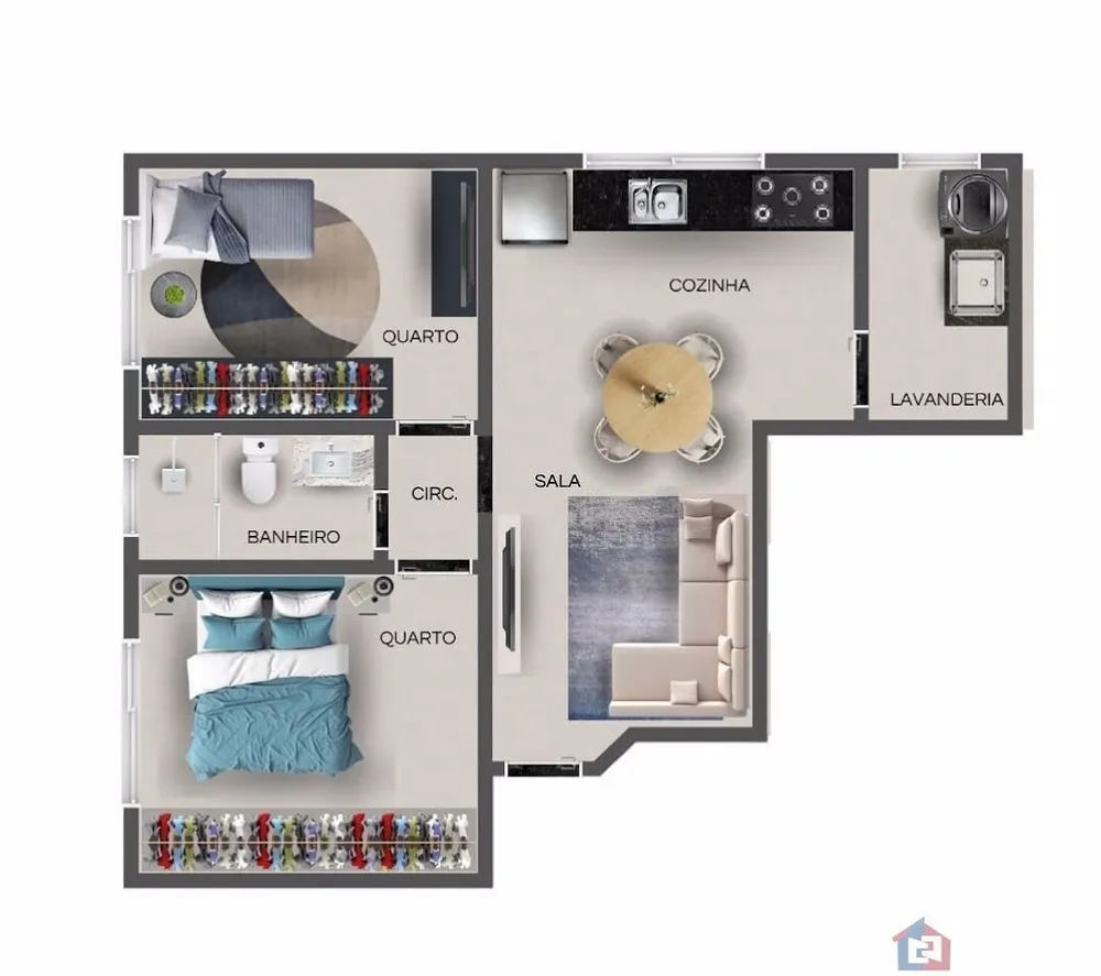 Apartamento, 2 quartos, 60 m² - Foto 2