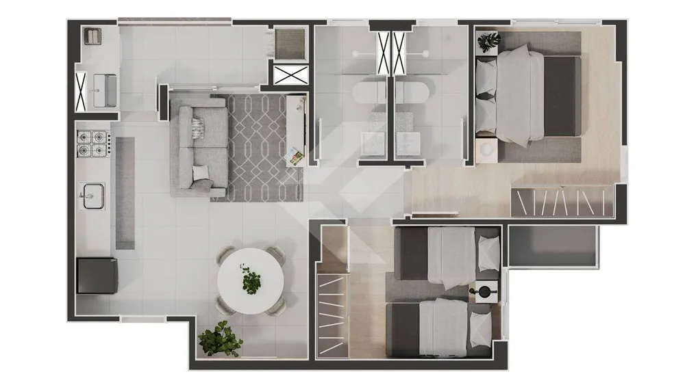 Apartamento, 2 quartos, 57 m² - Foto 1