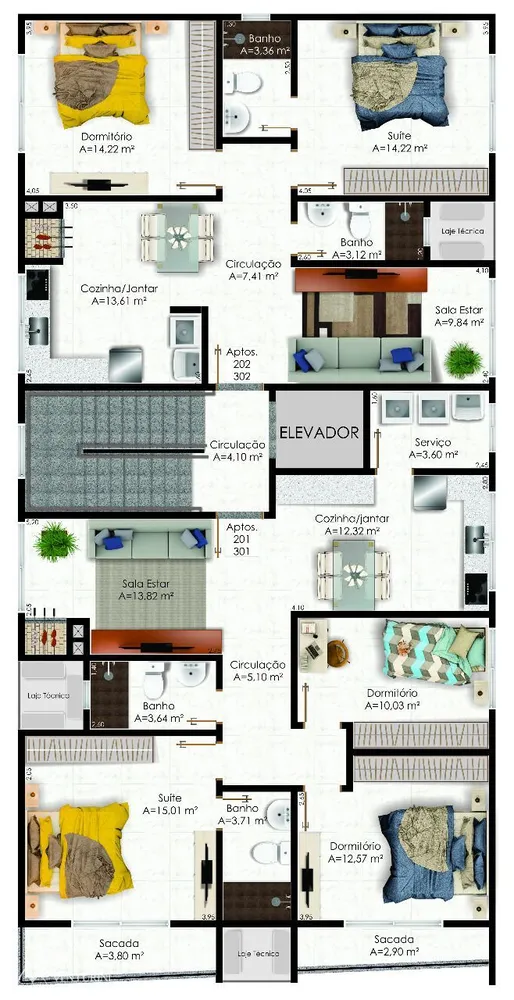 Apartamento, 2 quartos, 74 m² - Foto 1