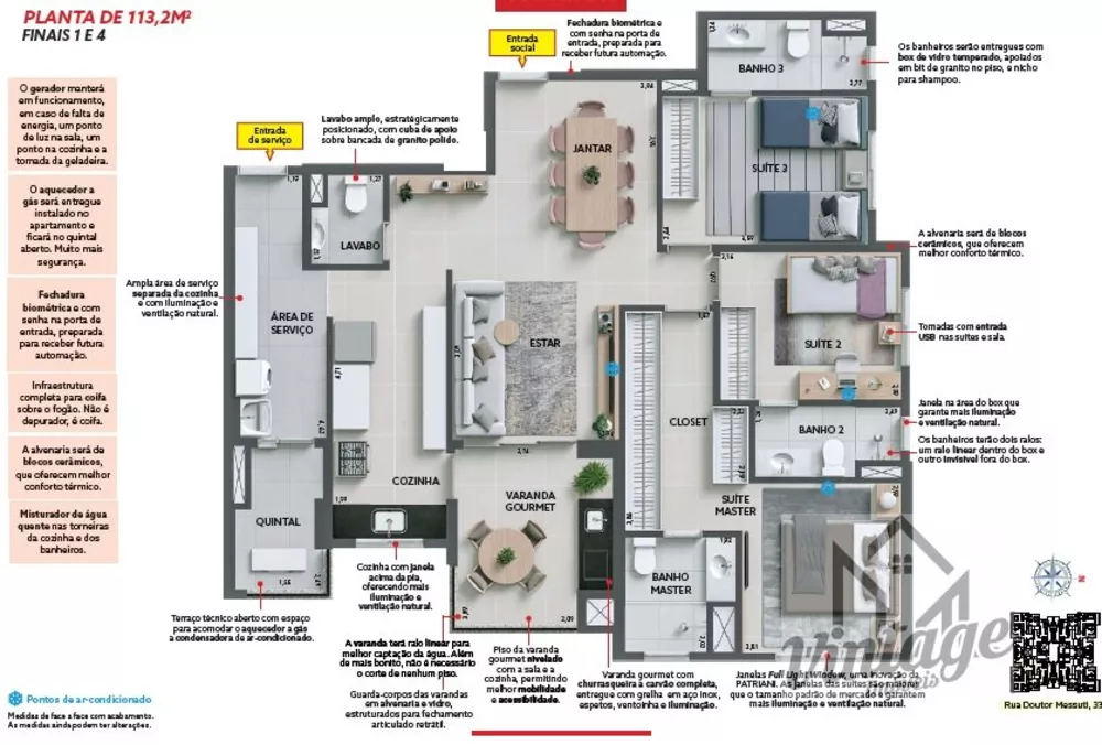 Apartamento à venda com 3 quartos, 113m² - Foto 3