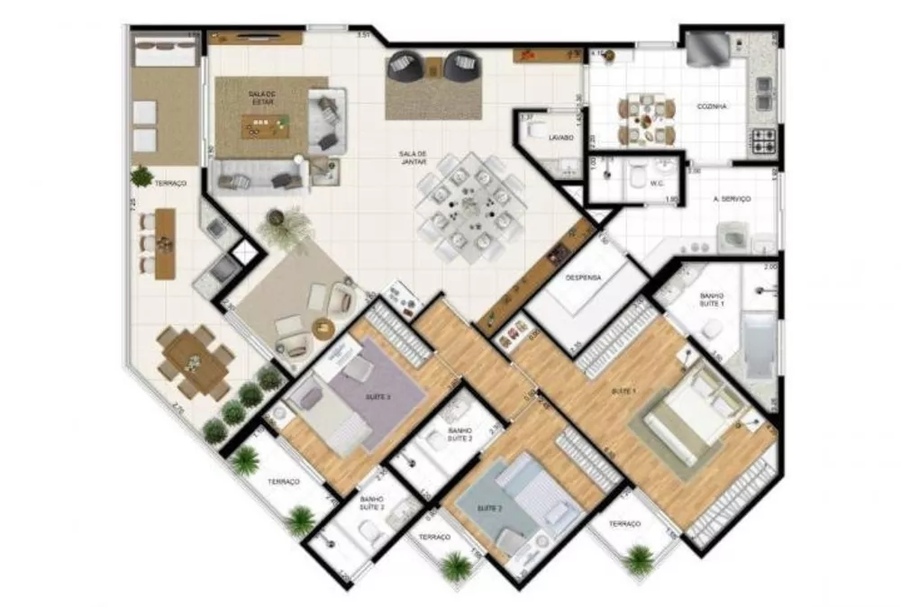 Apartamento à venda com 3 quartos, 153m² - Foto 3