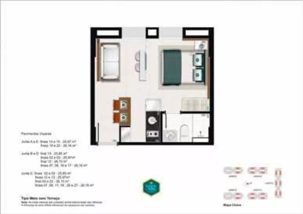 Apartamento à venda com 1 quarto, 26m² - Foto 3