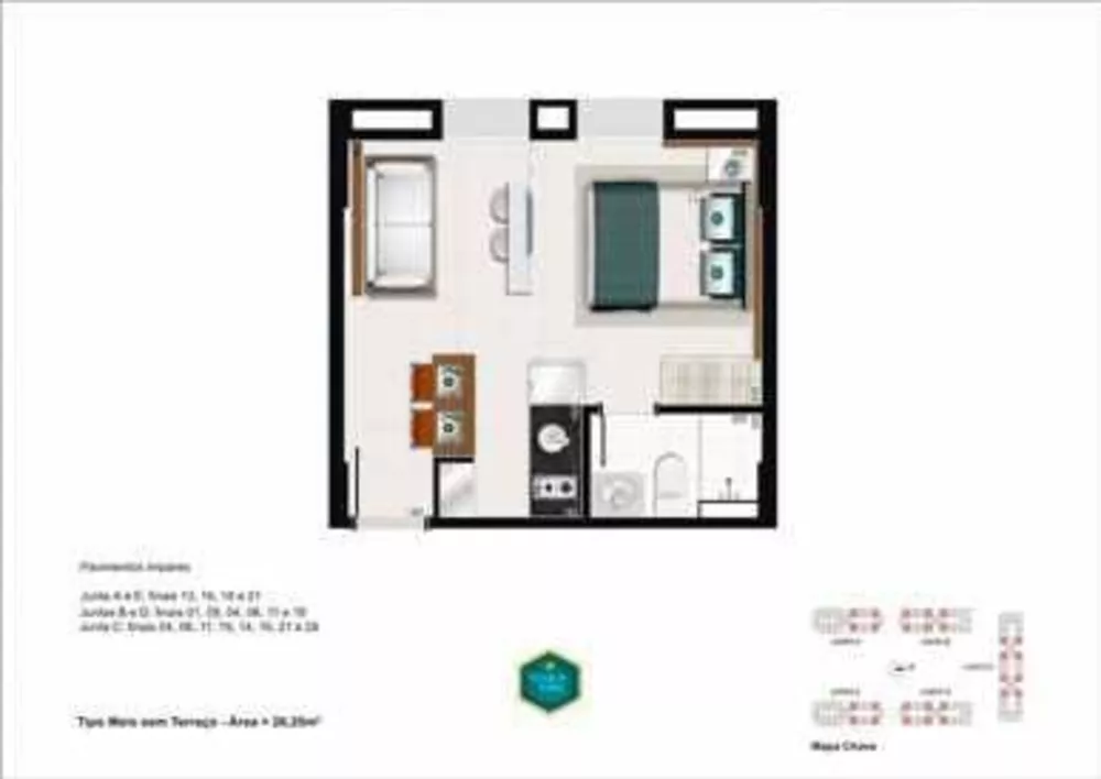 Apartamento à venda com 1 quarto, 26m² - Foto 2