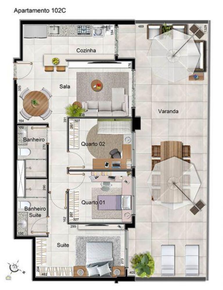 Apartamento à venda com 3 quartos, 100m² - Foto 1