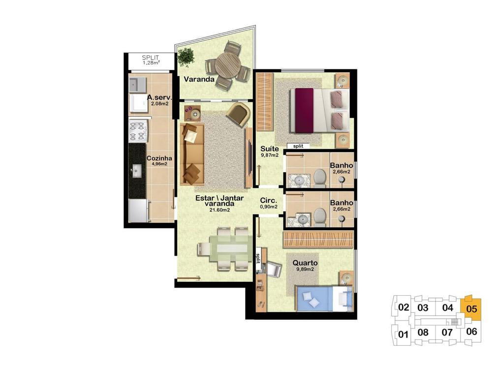 Apartamento à venda com 2 quartos, 66m² - Foto 4