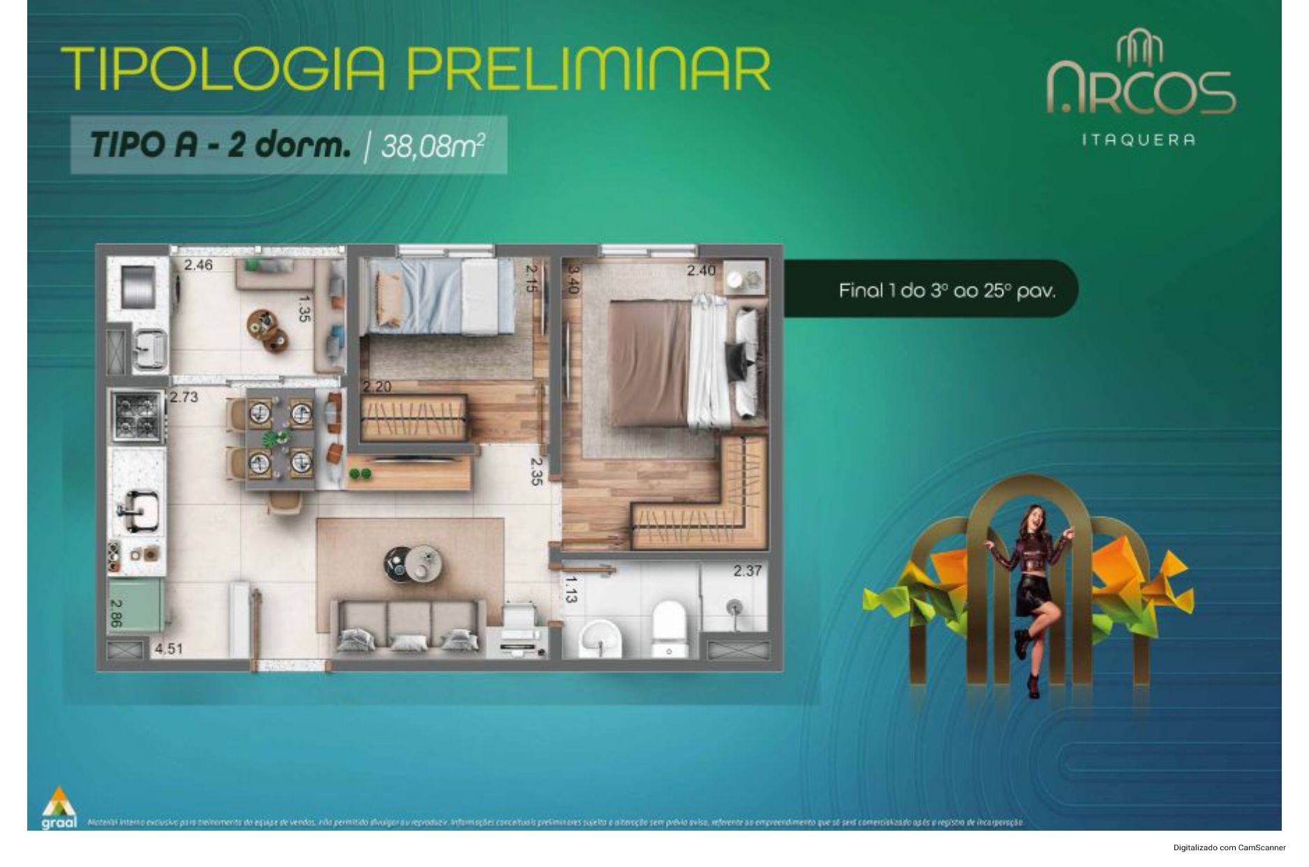 Apartamento à venda com 2 quartos, 42m² - Foto 9